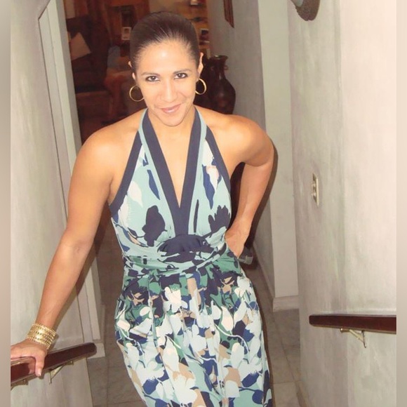 BCBG MaxAzria Blue and Green Party Dress. - Picture 2 of 2